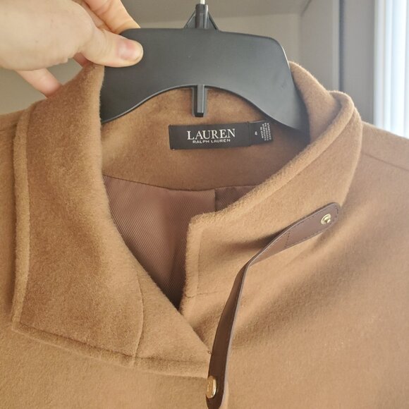 Ralph Lauren Brown Wool Long Coat With Collar - Picture 3 of 3